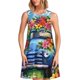 thumbnail image 1 of Easygdp Floral Truck Welcome para Vestido Transpirable de Mujer, Vestido Suelto de Manga Corta con Pliegues y Bolsillos para el Verano, 1 of 7