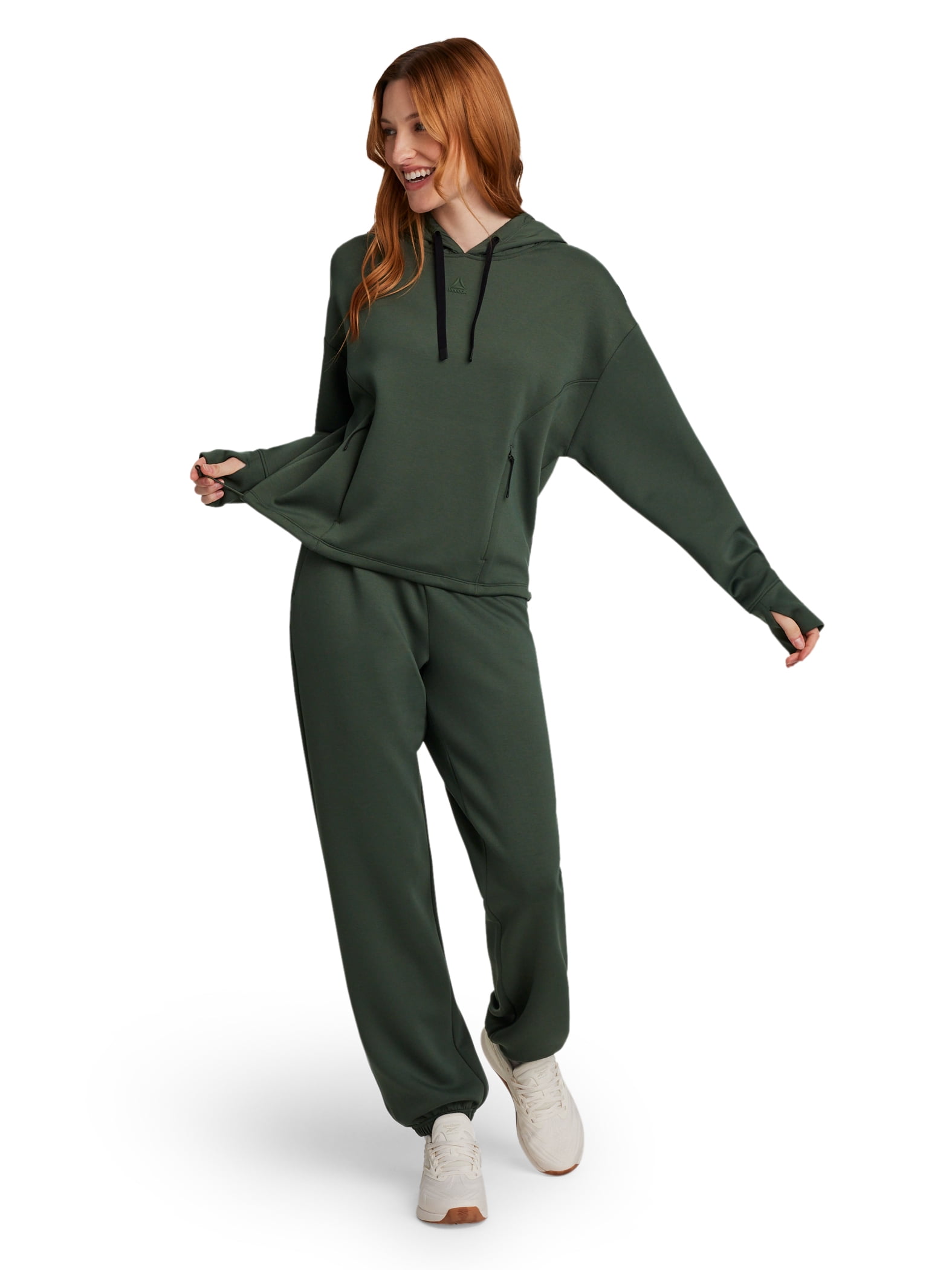 Reebok Women's Momentum Hoodie with Bungee Cinched Bottom, Sizes XS-XXXL
