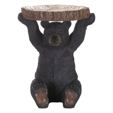 Hi-Line Gift 20 in Sitting Black Bear Garden Statue, Durable Polyresin, Realistic Details