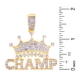 thumbnail image 3 of Hip Hop Fashion Iced Rapper King Crown CHAMP Bling Pendant 24" 14k Gold Plated Rope Chain HC 1292 G (24" Rope Chain), 3 of 4