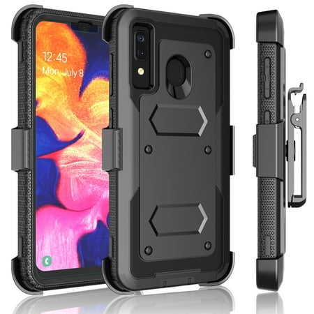 Galaxy A20 Case, Samsung Galaxy A20 / A30 / A50 Holster Clip, Tekcoo [TShell] Holster Belt Case w/Stand/Belt Clip + Tempered Glass Screen Protector For 6.4