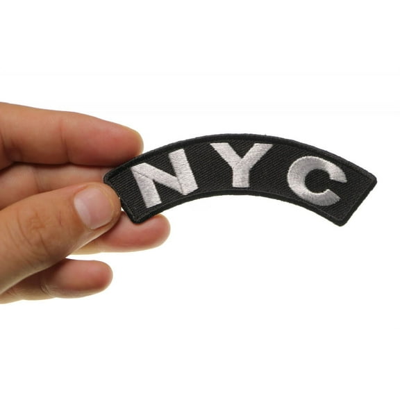 Patch, Small Embroidered Rocker (Iron-On or Sew-On), New York City NYC City Patch, 4" x 1" Arch