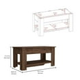 thumbnail image 5 of Austin Storage Table, One Extendable Table Shelf, Four Legs, Lower Shelf Dark Brown, 5 of 5