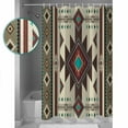 thumbnail image 3 of Aztec Tribal Ethnic Style Shower Curtain for Bathroom, Retro Brown Geometric Waterproof Shower Curtains Washable Quick Dry with Hooks Bathtub Curtains 36x72 IN, 3 of 7