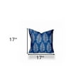 thumbnail image 3 of HomeRoots 17" X 17" Blue And White Zippered Tropical Throw Indoor Outdoor Pillow Cover, 3 of 5