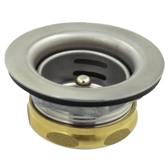 Kingston Brass K461B Stainless Steel Bar Sink Basket Strainer with Brass Nut in Brushed