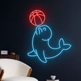 thumbnail image 2 of Handmadetneonsign Seal Playing Ball Neon Sign, Seal Balancing Ball Led Sign, Circus Seal Neon Light, 2 of 5