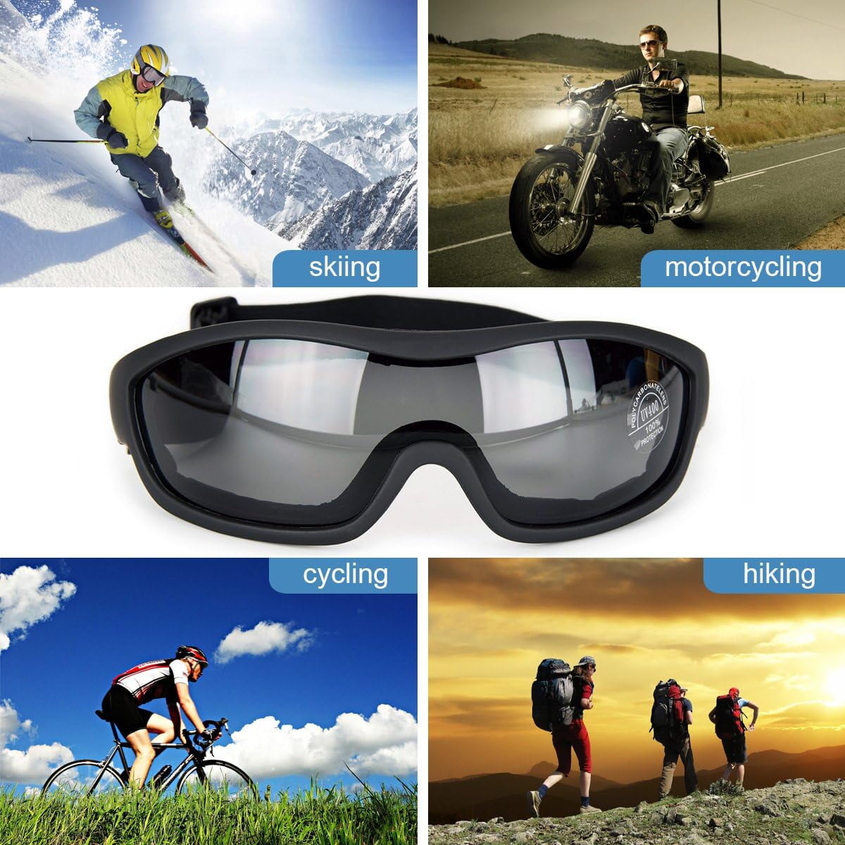Motorcycle Goggles - UV Protective Outdoor Glasses, Dust-proof Combat Goggles