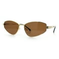thumbnail image 4 of Womens Y2K Styling Metal Rim Cat Eye Retro Sunglasses Gold - Brown, 4 of 8
