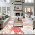 thumbnail image 3 of 6'x9' Area Rugs, Red Orange Coastal Indoor Outdoor Area Rug for Living Room Bedroom, Sea Turtle Nautical Coral Summer Beach Washable Bathroom Rugs Kitchen Floor Carpet Mats Home Decor Aesthetic, 3 of 8