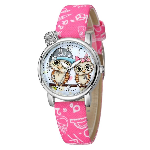 Reloj de goma con cinturón de malla infantil deslumbrante con hebilla de dibujos animados de moda