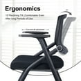 thumbnail image 5 of Upgraded Folding Office Chair Stackable Conference Room Chairs with Wheels and Padded Mesh Back Ergonomic for Reception Meeting, 2 Pack Black, 5 of 9