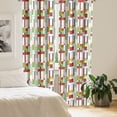 thumbnail image 2 of Ambesonne Geometric Window Curtains, Mondrian Squares Pattern, Each 28" W x 84" L, Pale Green and Dark Pink, 2 of 3