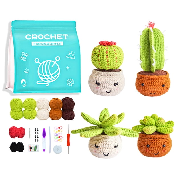 Kit de crochet de muñecos vegetales andantes con tutoriales en vídeo creativos para principiantes
