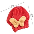 thumbnail image 3 of Women Hair Towel Cute Bowknot Coral Fleece Drying Hair Hat for Curly Long Thick Hair Girls, 3 of 9
