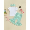 thumbnail image 3 of Bagilaanoe 3pcs Newborn Baby Girl Pants Set Letter Short Sleeve T-Shirt Tops + Flare Trousers + Headband 6M 9M 12M 18M Infant Casual Clothes, 3 of 8