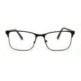 thumbnail image 2 of Mens Metal Half Rim Rectangular Reading Glasses Brown Tortoise +1.5, 2 of 4