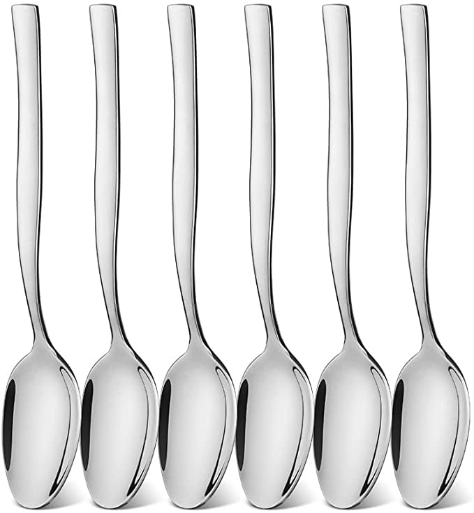 Roofei Ensemble de Cuillères à Thé 6 Pcs, 15,2cm, Acier Inoxydable 18/10 (Argent)