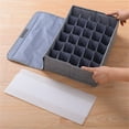 thumbnail image 5 of 1*Storage 30 Grid Socks and Underwear Storage Box with Lid: Fabric Imitation Cotton and Linen Design and Effective Classification and Organization, 5 of 6