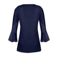thumbnail image 5 of ESIGTZO Women's Tops Summer Printed Women's Top With 3/4 Sleeves Blouse Tops Women's Blouse Short Sleeve T Shirt V Neck T Shirt Women Elegant Ladies Tee Shirt Flowy Tunic Blouses, 5 of 5