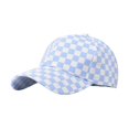 thumbnail image 2 of Callipe Unisex Baseball Hat Plaid Print Color Matching Long Brim Adjustable Ponytail Hole Anti UV Sun Outdoor Sport Peaked Cap, 2 of 8