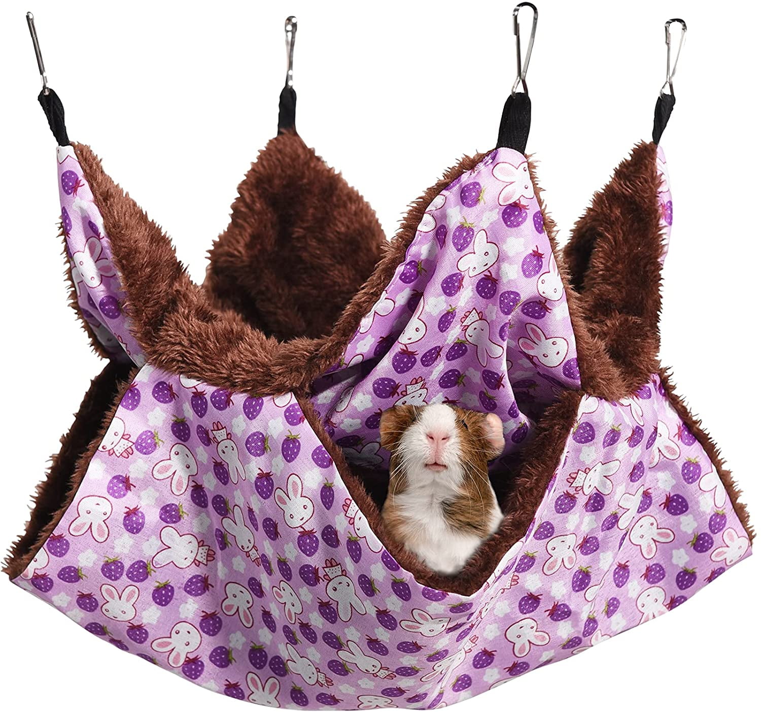 Small Animal Hammock, 2 Layers Pet Hammock Hanging Bed Sleeping 4 Metal