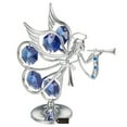 thumbnail image 3 of Matashi  Chrome Plated w/ Crystal Flying Angel Playing A Trumpet Ornament, 3 of 4