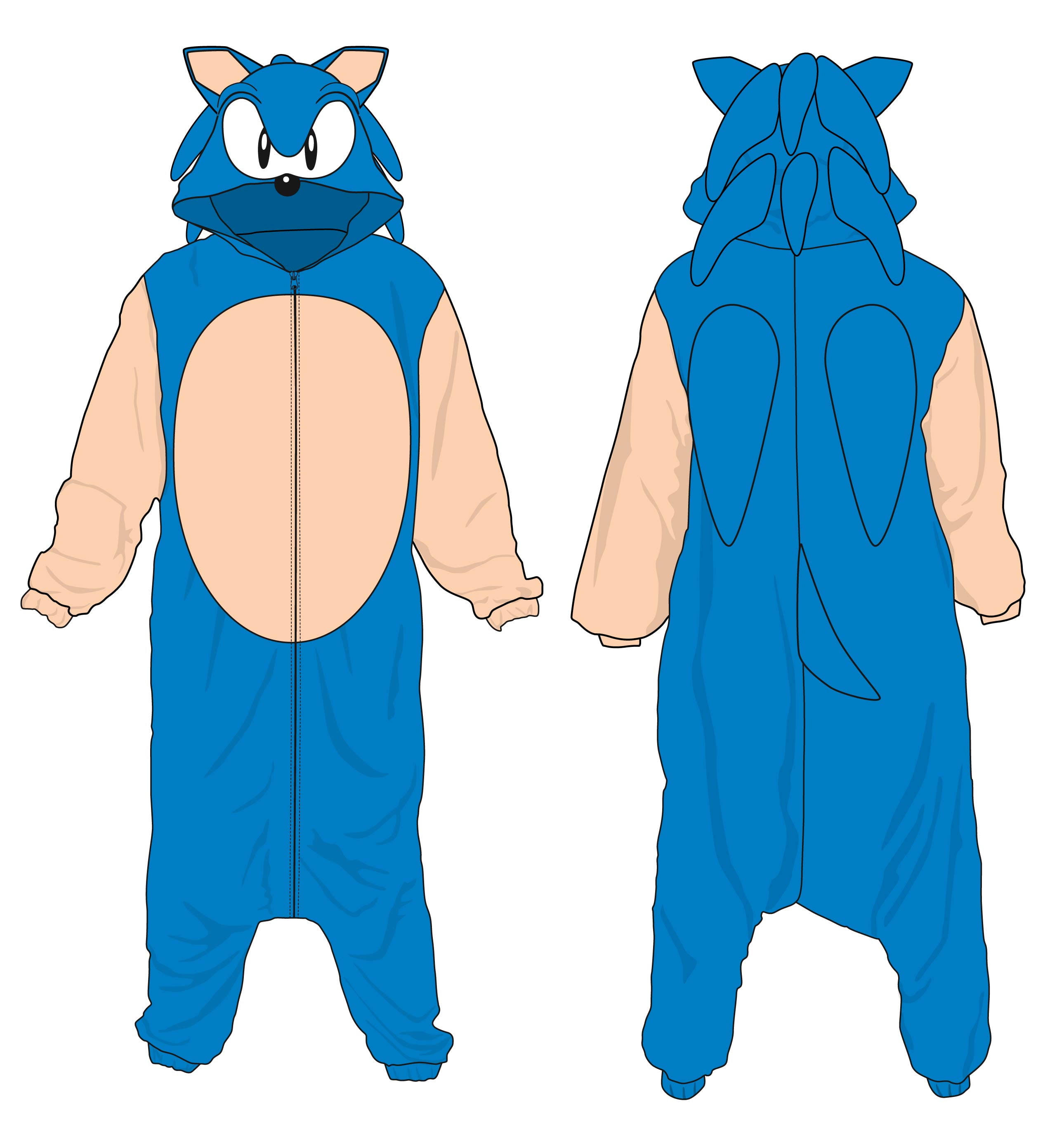 Sonic The Hedgehog Sonic Men’s Cosplay Onesie PajamasLarge