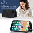 thumbnail image 6 of Case Compatible with iPhone XS Max, Stylish Card Slots Kickstand PU Leather Back Case Magnetic Closure RFID Blocking Drop Protective Shockproof Cover for iPhone XS Max, Black, 6 of 8