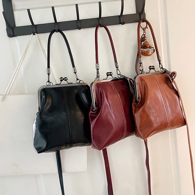 Xihbxyly Bolso de Hombro Retro, Diseño Cruzado de Piel Suave, Estilo Vintage Primaveral, Versátil para Llevar En La Mano o Al Hombro, Accesorio de Moda para Mujer, Ideal Como Regalo, Tamaño 20 X 19 C