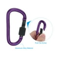 thumbnail image 4 of Uxcell 4 Pack Locking Hook 3" Aluminum D Ring Shape Clip Screw Gate Lock Quick Link for Keychain Outdoor Camping Hiking Purple, 4 of 7