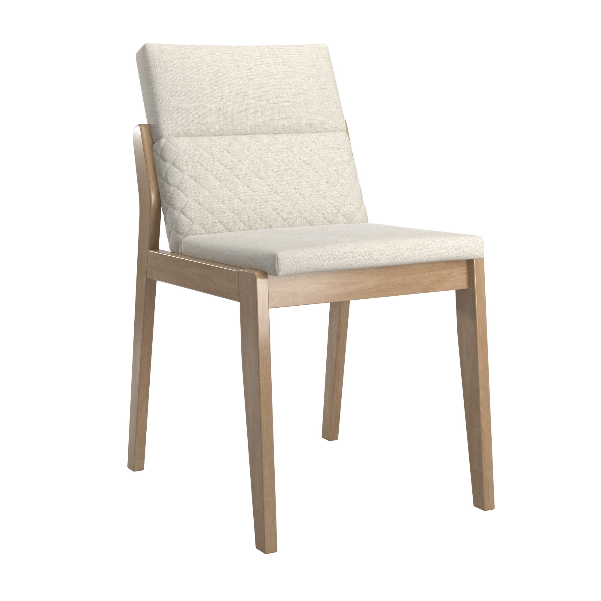 Weston Home Vagar Beige Linen Wood Dining Chairs, Natural Finish (Set of 2)
