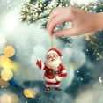 thumbnail image 5 of Decoración de árbol de Navidad plano acrílico 2D, muñeco de nieve de Papá Noel de dibujos animados, adornos navideños, decoración de fiesta de Navidad Joy 2025（N, 5 of 5