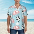 thumbnail image 2 of Kll Men'S Hawaiian Shirt Short Sleeve Button Down Beach Shirts-Cute Panda Flying In The Sky, 2 of 7