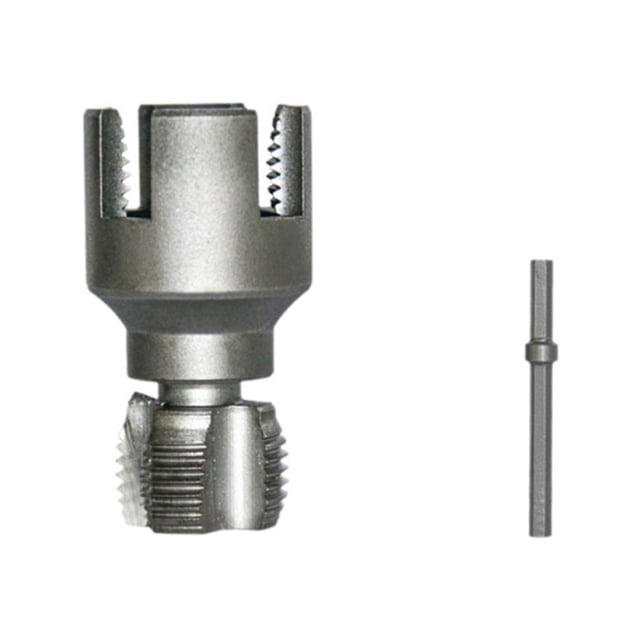 DTREELS 4 in1 Water Pipe Wrench & Threader, Pipe Tapping and Threading Tool, Integrated Internal & External PipeThreading Tool, for 1/2, 3/4 and 1 Water Pipes, Drill Driven Plumbing Repair Set