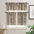thumbnail image 3 of Mushroom Window Valance 3 Piece Set,Vintage Woodland Vanilla Print Decorative Curtains for Bedroom Kitchen Cafe,Brown, Style-10, 3 of 5