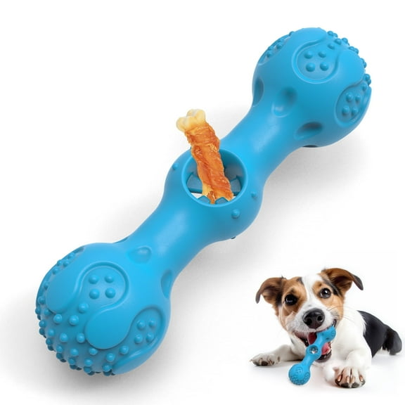 MASBRILL Interactive Dog Bone Toys , Treat Dispensing Toy for Aggressive Chewers,Rubber  Funny Puzzle Toys for Small & Medium Dogs