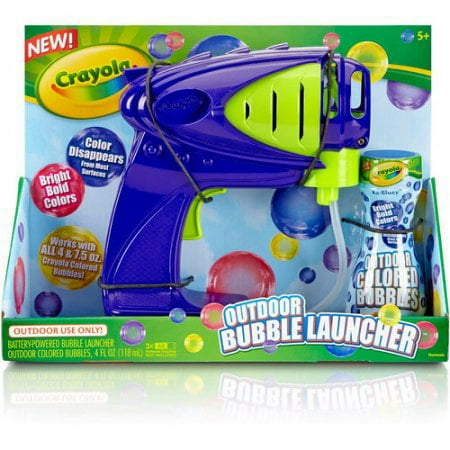 Crayola Outdoor Bubble Launcher with Colored Bubbles