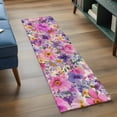 thumbnail image 4 of Farmhouse Flowers 2'x6' Runner Rug, Spring Watercolor Purple Pink Floral Beige Washable Non-Slip Area Rugs for Hallway Kitchen Floor Bedroom Entryway, Laundry Carpet Decoration Indoor Mat, 4 of 9