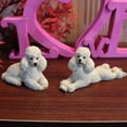 thumbnail image 3 of 2 figuras de caniche de resina para el hogar, mesa, porche, oficina, Navidad. blanco, 3 of 9