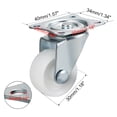 thumbnail image 4 of Unique Bargains 8Pcs 1.18 Inch Swivel Casters Wheels PP Plastic Wheel Top Plate Mounted White, 4 of 5