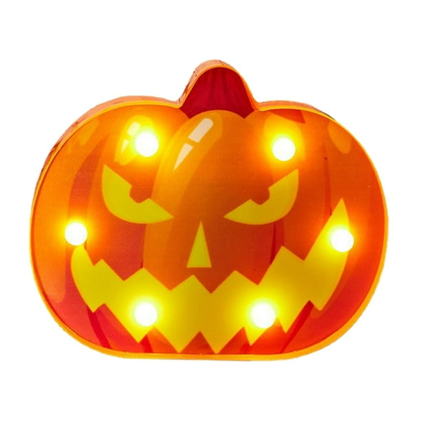 Decoraciones de Halloween con luces LED de dibujos animados, accesorios de decoración para el hogar y adornos Calabaza A