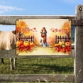 thumbnail image 2 of Happy Thanksgiving Brittany Spaniel Give Thanks Fall Beanie Scarf Welcome Horizontal Metal Aluminum Sign Brittany Dog Lover Gifts Idea Wall Art Home Decor - 00020, 2 of 5