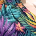 thumbnail image 3 of Colorful Tropical Leaf Pattern Blanket,Comfortable Soft Flannel Throw Blanket,All Season,Warm Lightweight Blankets for Sofa Bed Couch Living Room Chair,40"x50", 3 of 4