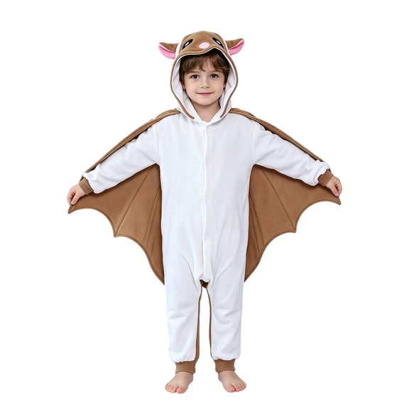 Otqutp Kids Unisex Hooded Jumpsuit Boys Girls Bat Wing Animal Spooky Outfit Toddler Halloween Sets Holiday Party Dress Up Clothes