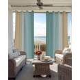 thumbnail image 6 of Teal Yellow Ombre Kitchen Curtains Farmhouse Modern Gradient Art Cafe Short Curtains for Bathroom Blackout Window Curtain Grommet Small Window Treatment Tier Drapes for Bedroom Living Room 42"x45"x2, 6 of 9