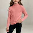 thumbnail image 7 of BRGZLK Girls Mock Neck Sweater Tops Fall Winter Sweet Cute Solid Color Ribbed Knit Long Sleeve Stretch Fit Inner Layer Tees for Outings, Kids Clothes Pink 0-3 Years, 7 of 7