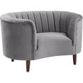 thumbnail image 1 of ACME Millephri Chaise en Velours Gris, 1 of 9