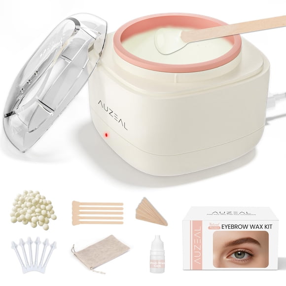 Kit de cera para cejas AUZEAL Mini para mujer con 26 barras y perlas de 100 g