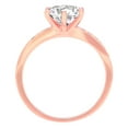 thumbnail image 6 of 1.71 ct Round Cut Genuine Cultured Diamond VS1-VS2 J-K 14K Rose Gold Promise Wedding Statement Engagement Designer Ring W/ Crystal side stones size 5.5, 6 of 7